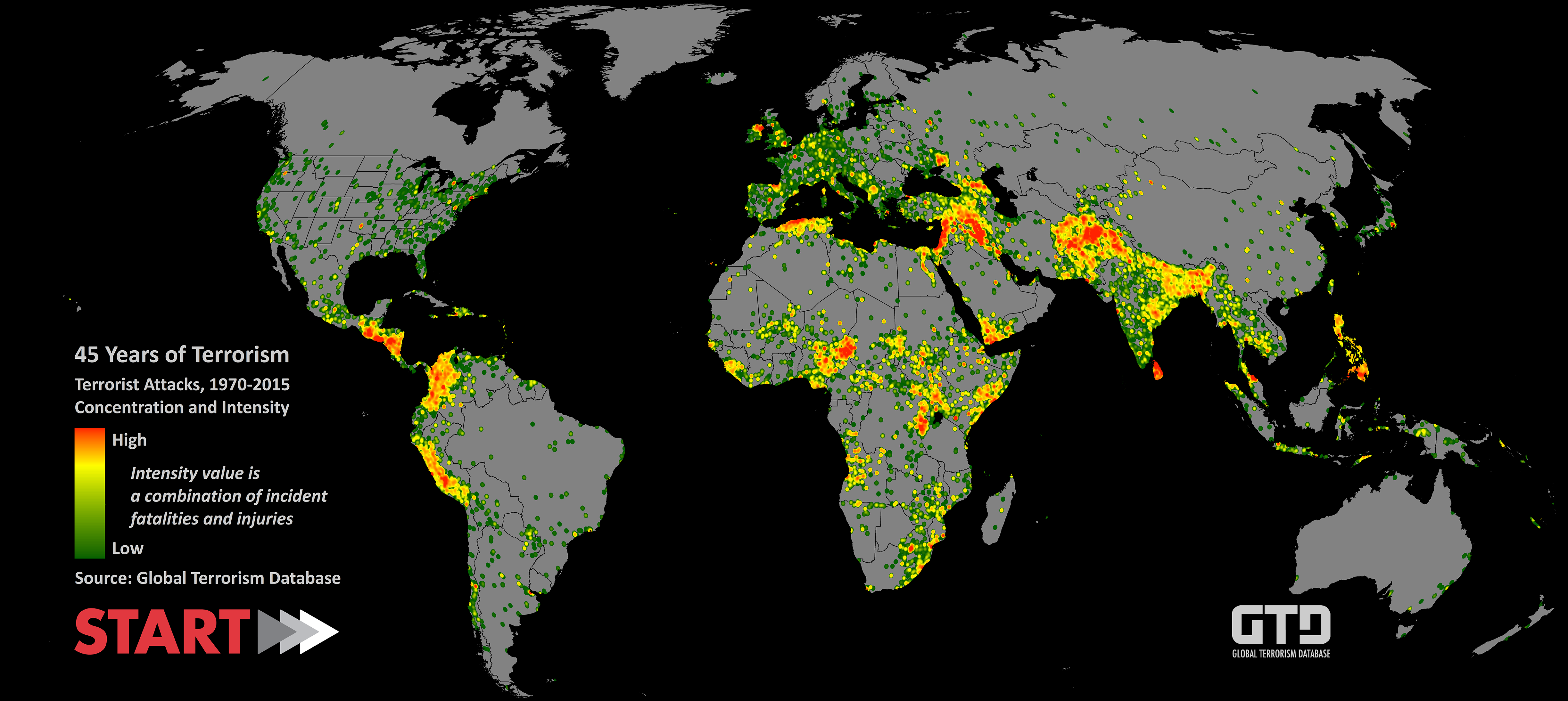 Global Terrorism Database (1970 - 2015) Detailed Analytics